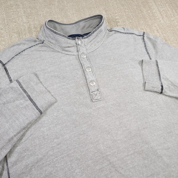 Tommy Bahama Other - Tommy Bahama Sweatshirt Men XL 1/4 Snap Pullover Stretch Gray Sweater Mock Neck